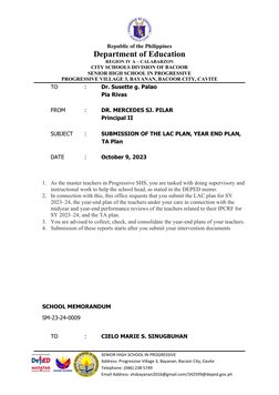 Republic of the Philippines
Department of Education
REGION IV A – CALABARZON
CITY SCHOOLS DIVISION OF BACOOR
SENIOR HIGH SCHO