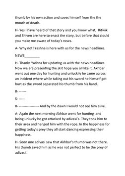 thumb by his own action and saves himself from the the 
mouth of death.
H- Yes I have heard of that story and you know what,