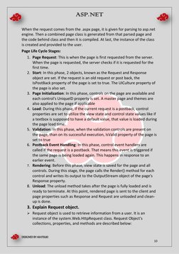 ASP.NET  
 
DESIGNED BY AKATSUKI 
 
 
10 
When the request comes from the .aspx page, it is given for parsing to asp.net 
eng