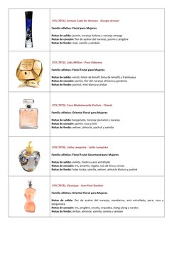 071 (7071). Armani Code for Women - Giorgio Armani  
 
Familia olfativa: Floral para Mujeres 
 
Notas de salida: jazmín,