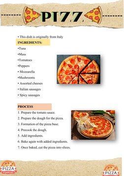 Receta de Pizza en Inglés para Niños | PDF | Pizza | Salsa