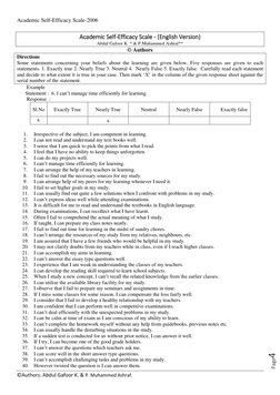 Academic Self-Efficacy Scale Questionnaire | PDF | Self Efficacy | Teachers