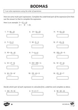 BODMAS Practice Questions and Answers | PDF | Mathematics | Computer ...