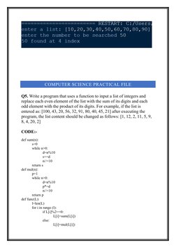 computer science practical file class 11 - python... Class 11 Computer Science Practical File | PDF | String (Computer ...