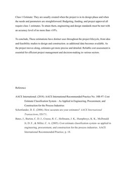 AACE Estimate Class Overview | PDF | Project Management | Accuracy And ...