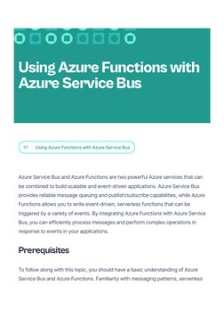 Integrating Azure Service Bus with Functions | PDF | Microsoft Azure ...
