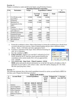 6 
 
Exercise - 6 
Prepare a worksheet as under and fill in the blanks using Worksheet features. 
Rajasthan Financial Corpora