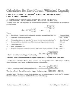 33kV 1C 630mm² XLPE Power Cable Specs | PDF | Wire | Insulator ...