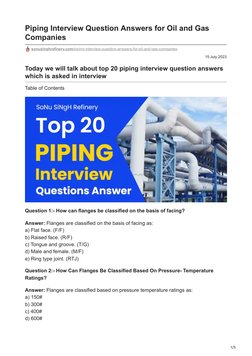 Piping Interview Questions & Answers PDF | PDF | Pipe (Fluid Conveyance ...
