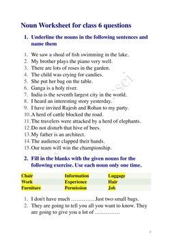 Grade 6 Noun Worksheet with Answers | PDF | Noun