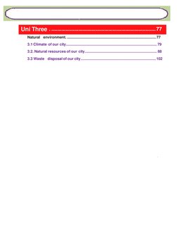 Uni Three . ......................................................................... 77 
Natural environment. ..