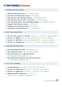 Python Data Cleaning Cheat Sheet | PDF | Information Technology | Data