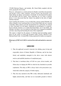 170,000 Pakistani Rupees, and initially, Mr. Faisal Elahi complied with the 
terms, paying the rent on time. 
However, subseq