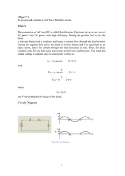 Single Phase Half Wave Rectifier Analysis | PDF | Rectifier | Power ...