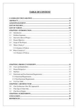 TABLE OF CONTENT 
 
CANDIDATES’ DECLARATION .............................................................................