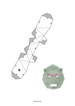 Free Printable 3D Lion Mask Template | PDF | Paper | Adhesive