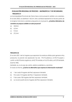EVALUACIÓN REGIONAL DE APRENDIZAJES DE PROCESO - 2023 
GERENCIA REGIONAL DE EDUCACIÓN CUSCO  
3 
 
 
EVALUACIÓN REGIONAL DE