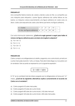 EVALUACIÓN REGIONAL DE APRENDIZAJES DE PROCESO - 2023 
GERENCIA REGIONAL DE EDUCACIÓN CUSCO  
6 
 
 
PREGUNTA 07 
Una compa