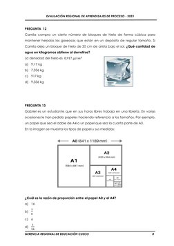 EVALUACIÓN REGIONAL DE APRENDIZAJES DE PROCESO - 2023 
GERENCIA REGIONAL DE EDUCACIÓN CUSCO  
8 
 
 
PREGUNTA  12 
Camila c