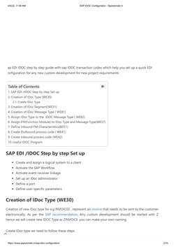 Step-by-Step SAP IDOC Configuration Guide | PDF | Electronic Data ...