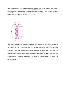 The figure shows the formation of magnetic flux lines around a current-
carrying wire. The normal of the plane containing the