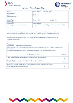 CELTA Vocabulary Lesson Plan | PDF | Stress (Linguistics) | Verb