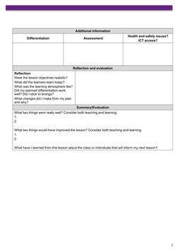 Cambridge Lesson Plan Template | PDF