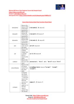 Azure Data Factory Functions Cheat Sheet | PDF | String (Computer ...