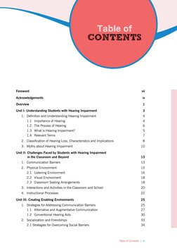 Table of Contents  |  iii  
Table of 
Contents
Foreword
vii
Acknowledgements
ix
Overview
1
Unit I: Understanding Students