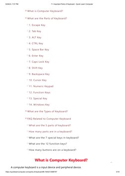 Key Components of a Computer Keyboard | PDF | Computer Keyboard | Computing