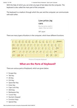 Key Components of a Computer Keyboard | PDF | Computer Keyboard | Computing