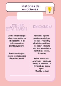 ¿POR QUÉ
ESTA TAREA?  
INDICACIONES  
Generar conciencia de que
solemos pasar por diversos
estados de ánimo de los
cuales nos