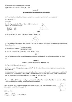 (b) Assertion (A) is true but Reason (R) is false.
(c) Assertion (A) is false but Reason (R) is true.
Section B
Section B con
