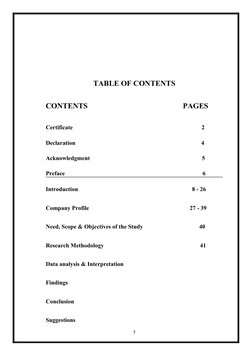 TABLE OF CONTENTS
CONTENTS                                                  PAGES
Certificate