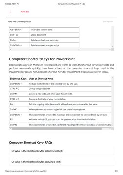 A to Z Computer Shortcut Keys Guide | PDF | Keyboard Shortcut ...