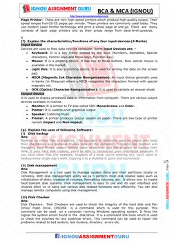 BCS-011 Computer Basics Assignment Guide | PDF | Printer (Computing ...