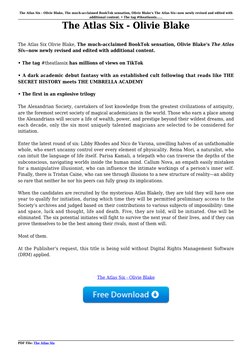 The Atlas Six: A Dark Academic Fantasy | PDF | Magic (Illusion)