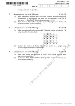 AKTU DAA Question Paper Compilation | PDF | Teaching Methods & Materials