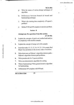 AKTU DAA Question Paper Compilation | PDF | Teaching Methods & Materials