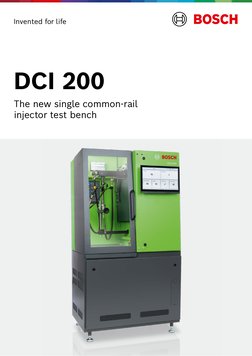 The new single common-rail
injector test bench
DCI 200
