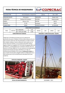 Perforadora Bucyrus-Erie 22-W en Venta | PDF | Tecnología