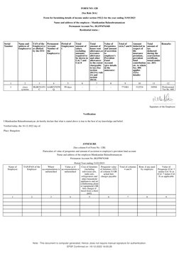 FORM NO. 12B
[See Rule 26A]
Form for furnishing details of income under section 192(2) for the year ending 31/03/2023
Name an