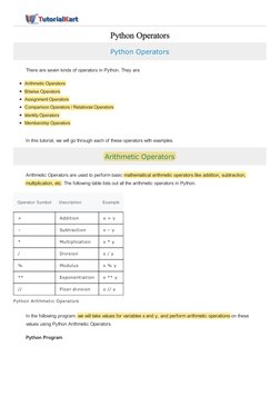 Python Operators Overview and Examples | PDF | Arithmetic | Computer ...