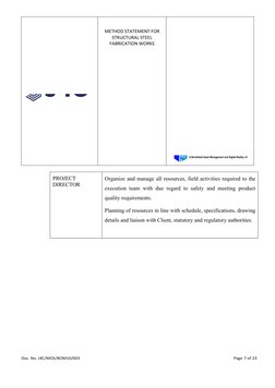 Structural Steel Fabrication Method Statement | PDF
