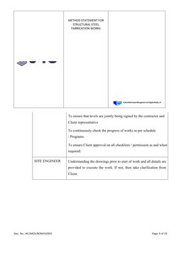 Structural Steel Fabrication Method Statement | PDF