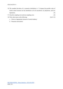 Basic Statistics Exam Guide 2078 | PDF | Statistics | Statistical Theory