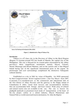 Page | 2
Source: City Planning and Development Office (CPDO)
Figure 2. Administrative Map of Tabaco City
Introduction
Tabaco