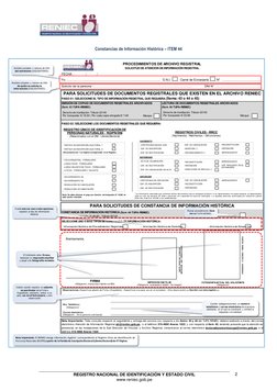 REGISTRO NACIONAL DE IDENTIFICACIÓN Y ESTADO CIVIL 
www.reniec.gob.pe 
2 
 
 
Constancias de Información Histórica – ITEM 4
