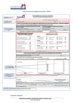 REGISTRO NACIONAL DE IDENTIFICACIÓN Y ESTADO CIVIL 
www.reniec.gob.pe 
3 
 
Lectura de Documentos Registrales Archivados –
