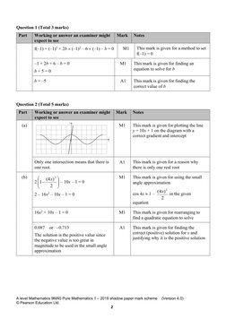 2019 A Level Maths Shadow Paper Mark Scheme | PDF | Applied Mathematics ...